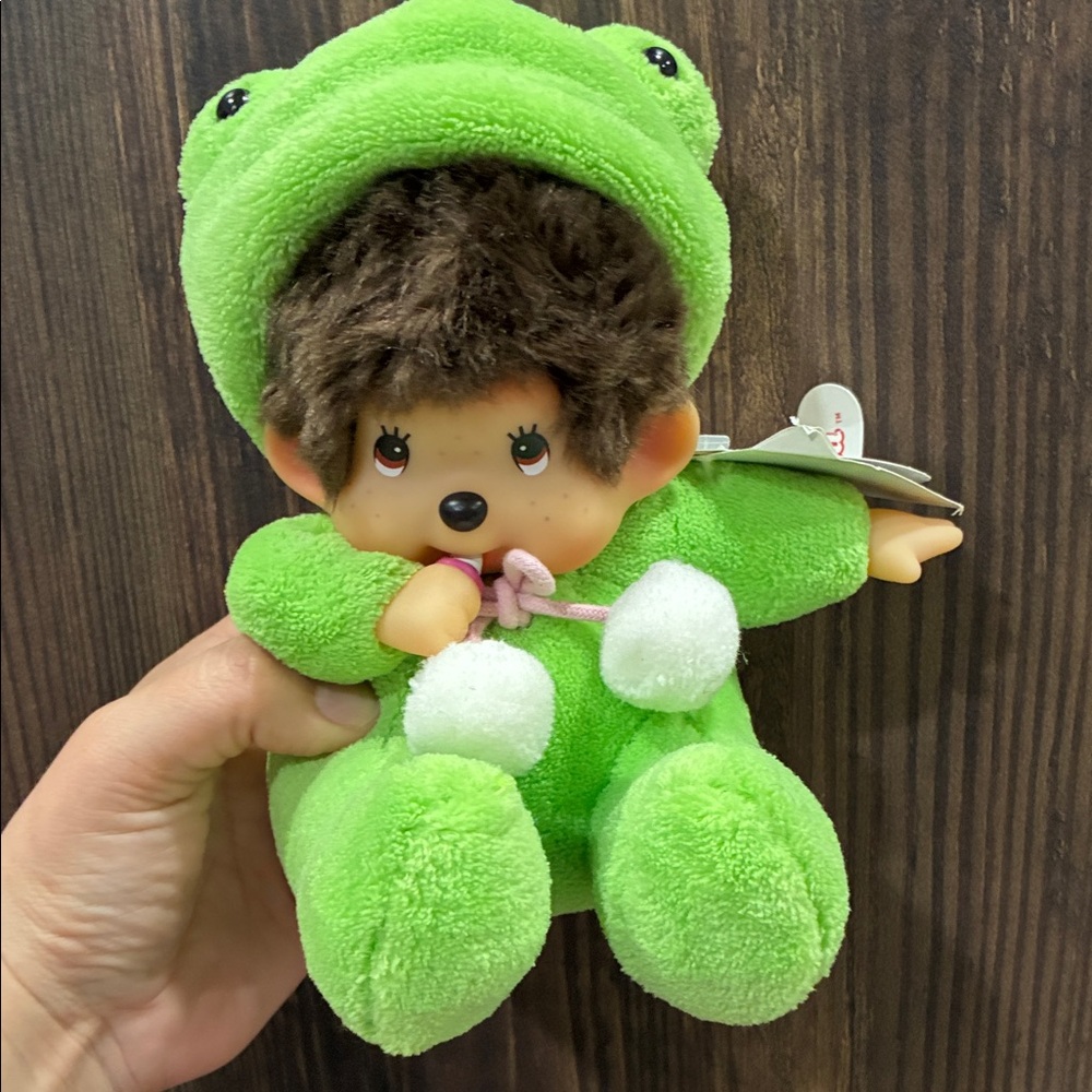 Monchhichi Green Frog Plush Toy